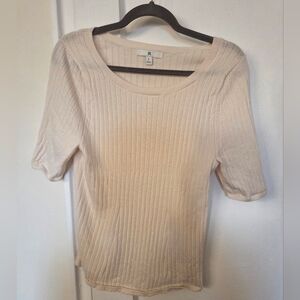 Banana Republic Off-White Merino Wool Ribbed Top